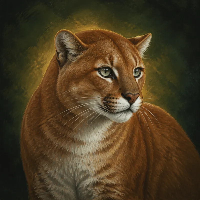 African Golden Cat (Caracal aurata), original illustration showing its coat pattern and body shape