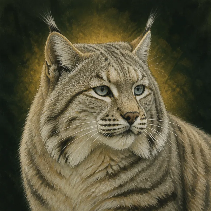 Chinese Mountain Cat (Felis bieti), original illustration showing its coat pattern and body shape