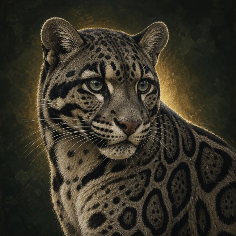 Sunda Clouded Leopard (Neofelis diardi), original illustration showing its coat pattern and body shape